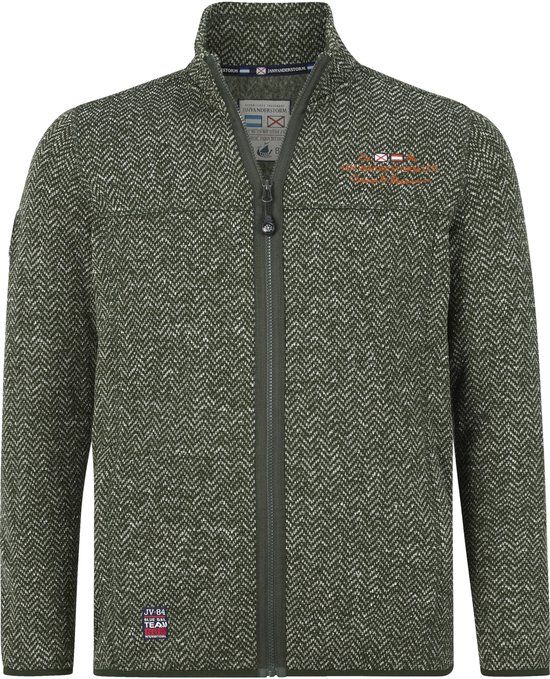 Jan Vanderstorm Heren Gebreid Fleece Vest - Olijfgroen - Maat 80/82