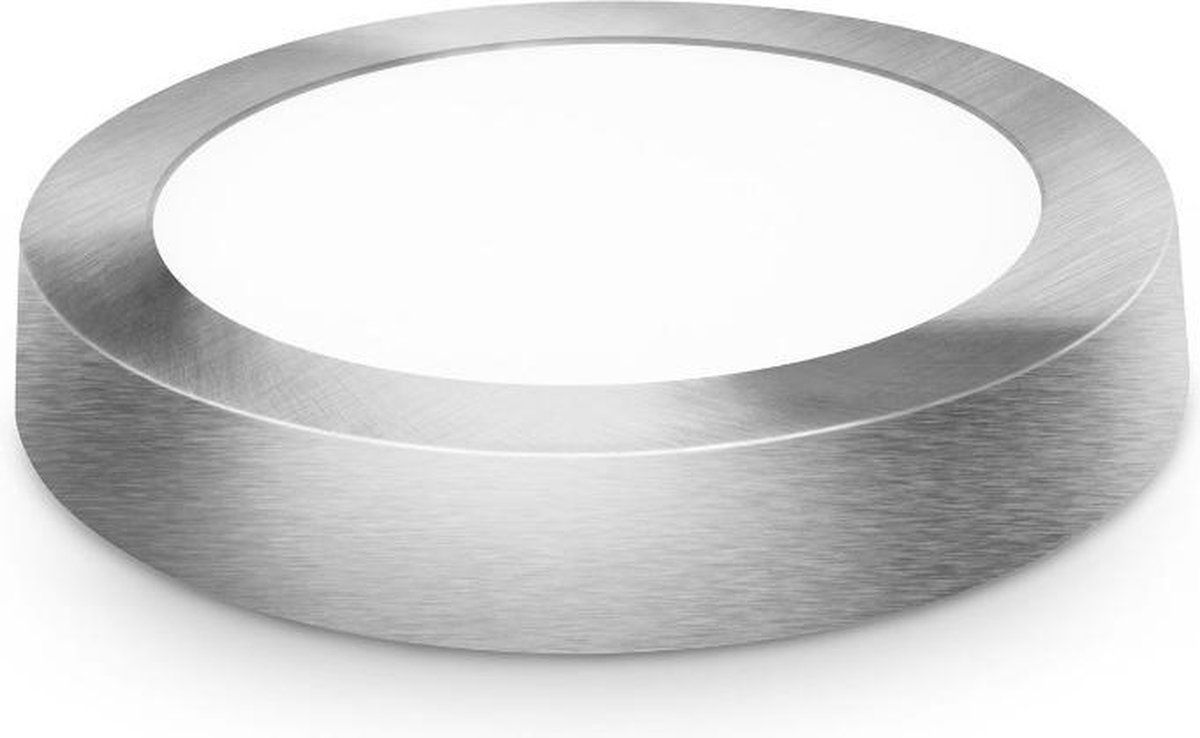 ABC-LED LED Plafondlamp - 12cm - Opbouw Rond - Warm Wit - Zilver - 6W