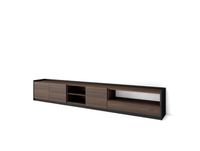 Meuble TV effet bois de chêne foncé et noir 310x37x50cm