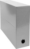 Exacompta 89937E verpakking met 5 transferboxen Iderama van gelamineerd karton, robuust en duurzaam, 24 x 32 cm, ideaal voor je documenten in DIN A4-formaat, rug 90 mm, grijs, 5 stuks