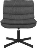 vidaXL Draaistoel Antiek Zwart Kunstleer Metaal 75 x 76 x 63 cm