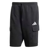 Adidas Essentials Feel Cozy Fleece Cargo Shorts Zwart L