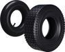Wiltec pneus pour tracteur-tondeuse, taille 16x6.50-8, 4 plis, incluant chambre à air et valve à tige droite. Jeu de roues complet pour tracteur de jardin