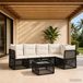 Maison Exclusive - Ensemble de jardin, 6 pièces, 5 places, noir, polyrotin
