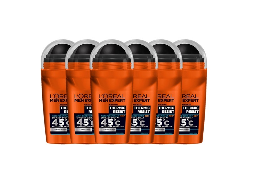 L'Oréal Men Expert Thermic Resist Deodorant Roller - Voordeelverpakking - 6 x 50 ml - Deodorant bij hitte & stress