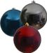 Kaemingk B.V. 3x stuks grote kerstballen van 20 cm glans van kunststof zilver blauw en rood
