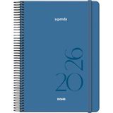 Dohe Kalender 2026 - Dagoverzicht, A5 (14 x 20 cm), Spiraalsluiting en Elastiek, 12 Maanden Januari tot December, Jaarplanner in het Spaans, Montana Blauw