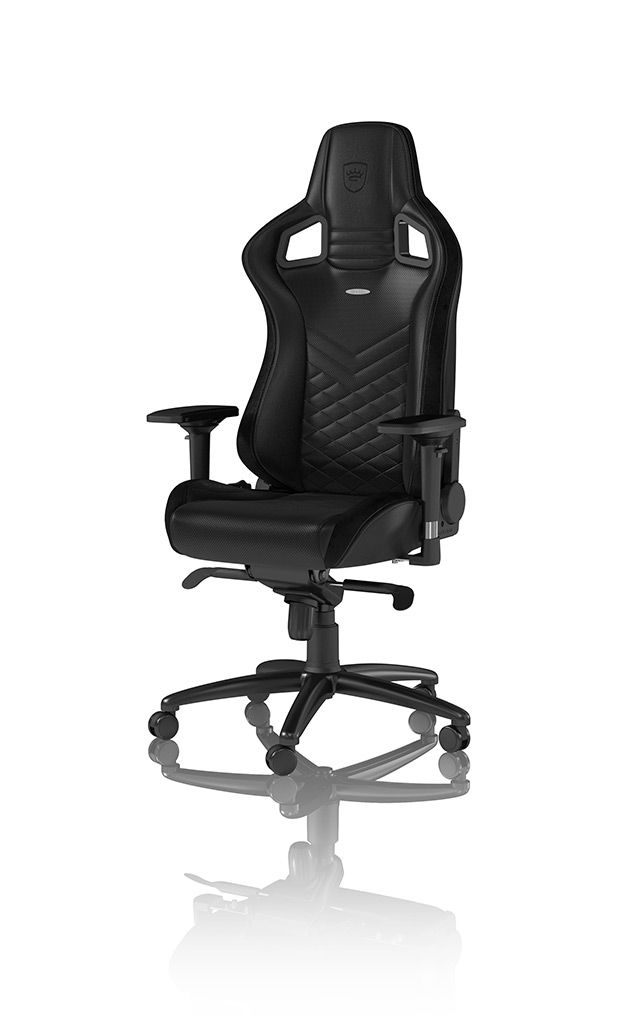 noblechairs EPIC Gaming Chair - Black Faux Leather with Blue Accents