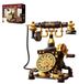 Merkloos Retro telefoon - Draaischijftelefoon - Zwart en bruin - 24 x 15 x 26 cm - Decoratie voor woonkamer en kantoor