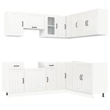 vidaXL 11-delige Keukenkastenset Kalmar Hoogglans Wit Houtvezel