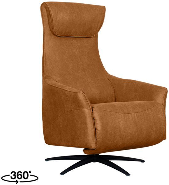 LABEL51 Lund Fauteuil - Bruin - Kunstleer - Draaibaar - Met Armleuning