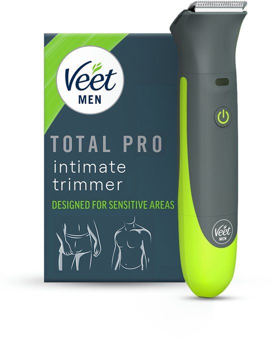 Veet Men Total Pro Intieme Trimmer voor Mannen - Scheerapparaat voor Lichaam, Baard en Schaamhaar - Veilig en Zacht Trimmen van de Gevoelige Gebieden