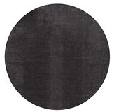 Mia's Teppiche Olivia woonkamer/slaapkamer tapijt - wasbaar - 120 cm rond donkergrijs