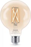 Philips Hue Philips Smart LED Globe Filament G95 E27 806lm Warm- tot Koelwit Licht 7W Transparant Wi-Fi