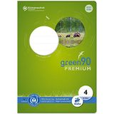 Staufen Green Schrift, DIN A5, liniatuur 4 (gelinieerd), 16 vellen, hoogwaardig wit gerecycled papier 90 g/m², ronde hoeken ter voorkoming van ezeloren, 1 stuk