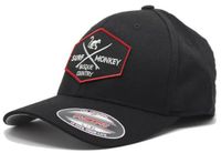 Surf Monkey Baseballpet - Unisex / Elastische pasvorm (Zwart S-M)