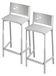 2 tabourets de cuisine, hauteur d'assise de 60 cm, revêtus de similicuir, couleur grise