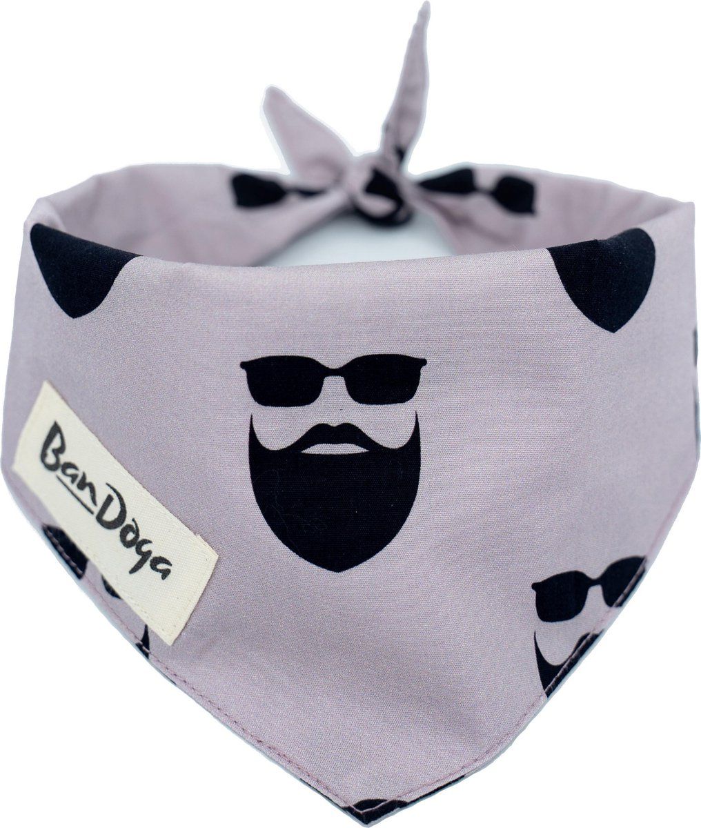 Bandoga The Beard Bandana Hond | S | Zwart/Grijs