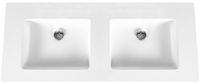 Aloni Bagnotti Beta Solid Surface Dubbele Wastafel - 120cm - Zonder Kraangat - Acryl Wit