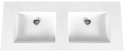 Aloni Bagnotti Beta Solid Surface Dubbele Wastafel - 120cm - Zonder Kraangat - Acryl Wit