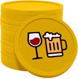 CombiCraft bier en wijn munten geel Ø29mm enkelzijdig bedrukt - 100 stuks