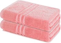 Lavea® Set van 2 handdoeken 80x200 cm, 100% Katoen – Grote badhanddoeken, saunahanddoeken, badlaken, strandlaken – Pastelroze