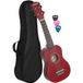 Cascha Ukulélé Soprano Linden Rouge (incl. Housse non rembourrée, 3 médiators)