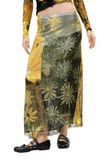 Desigual Rok geel gemêleerd / mintgroen / groen gemêleerd / zwart
