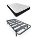 DUÉRMETE ONLINE Compleet bed met omkeerbare visco-matras (winter/zomer) + versterkte lattenbodem 40 x 30 mm met metalen poten, gelegeerd staal, grijs, 90 x 190 cm