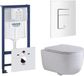 QeramiQ Dely Swirl Toiletset - 36.5x 53cm - Grohe Rapid inbouwreservoir - slim zitting - witte bedieningsplaat - rechthoekige knoppen - wit mat