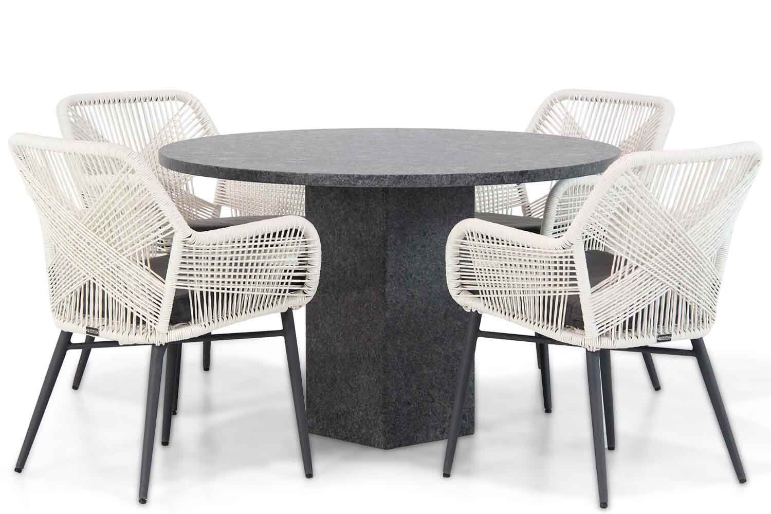 Lifestyle Garden Furniture Lifestyle Advance/Graniet 120 cm dining tuinset 5-delig
