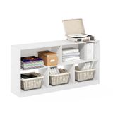 Furinno DALY Boekenplank, 5-kubus boekenplank, horizontale kubus opbergorganizer boekenkast, 10,9 x 47,2 x 23,6, voor woonkamer, slaapkamer, thuiskantoor, wit