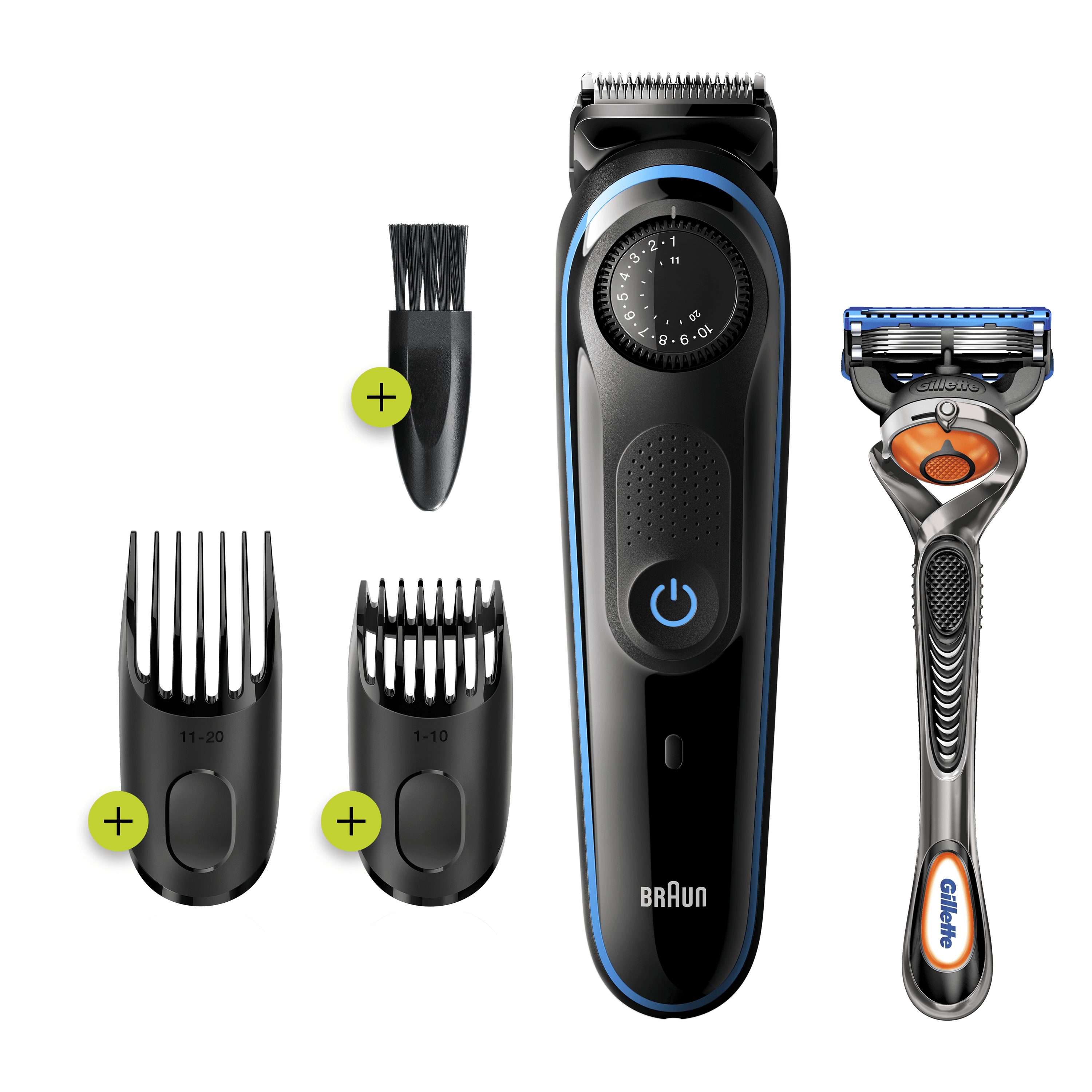 Braun BeardTrimmer  BT3240 Baardtrimmer, Trimmer En Haartrimmer Voor Mannen, 39 Lengte-instellingen, Zwart/Blauw