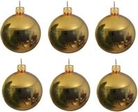 Decoris Kerstballen set - 6x stuks - goud - glas - 6 cm - glans
