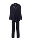 CALIDA Night Lovers dames pyjamaset lange mouw effen blauw maat 36-38