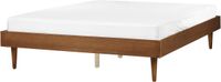Beliani TOUCY - Tweepersoonsbed - Lichtbruin - 160 x 200 cm - Rubberhout