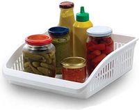 Gondol Plastics Gondol Koelkast/keuken organiser open mand - wit - kunststof - 29 x 26 x 8 cm