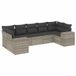 vidaXL 7-delige Loungeset met Kussens, Poly Rattan, Lichtgrijs