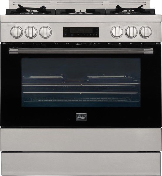 Beko BFC918GMXNL - 90 cm Gasfornuis - RVS/Zwart