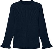 NAME IT Meisjes Trui NMFVIANNA LS SLIM KNIT - Lange mouw - Kort - Ronde hals - Slim Fit - Katoen/Polyester/Polyamide - Blauw
