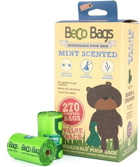 BecoPets Honden Poepzakjes met Mint Geur - 5060189754779