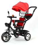 Tricycle pour enfants - Vélo pousseur/tricycle - Pliable - Siège pivotant - Pare-soleil - Panier - Convient aux enfants de 1 à 2 ans jusqu'à 20 kg - Rouge