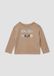 s.Oliver T-shirt met lange mouwen, ronde hals, dierenprint, zandsteen