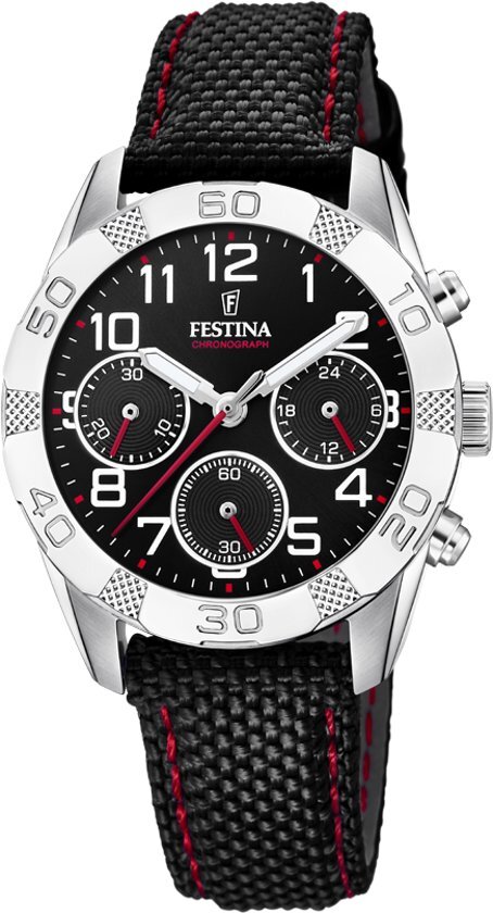 Festina F20346/3 Junior Chronograaf - Horloge - Staal - Zilverkleurig - Ã˜ 36 mm