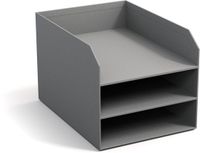 bigso box of sweden Bigso Trey brievenbak met 3 niveaus – praktische opbergruimte voor brieven en documenten in DIN A4-formaat – vezelplaat-archiefsysteem met papier – grijs