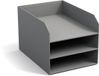 bigso box of sweden Bigso Trey brievenbak met 3 niveaus – praktische opbergruimte voor brieven en documenten in DIN A4-formaat – vezelplaat-archiefsysteem met papier – grijs