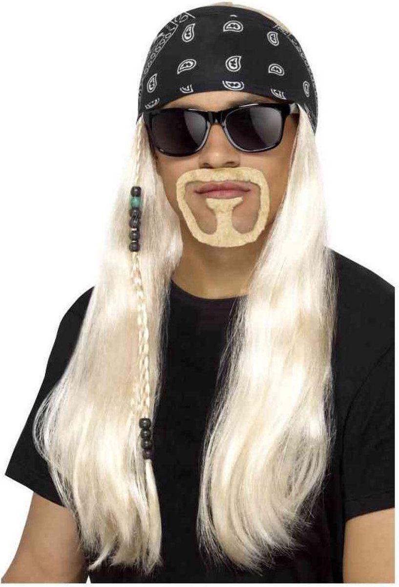 Generik Blonde biker set voor volwassenen - Verkleedpruik