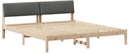 vidaXL Bedframe - Bruin en donkergrijs - 180 x 200 cm - Massief grenenhout