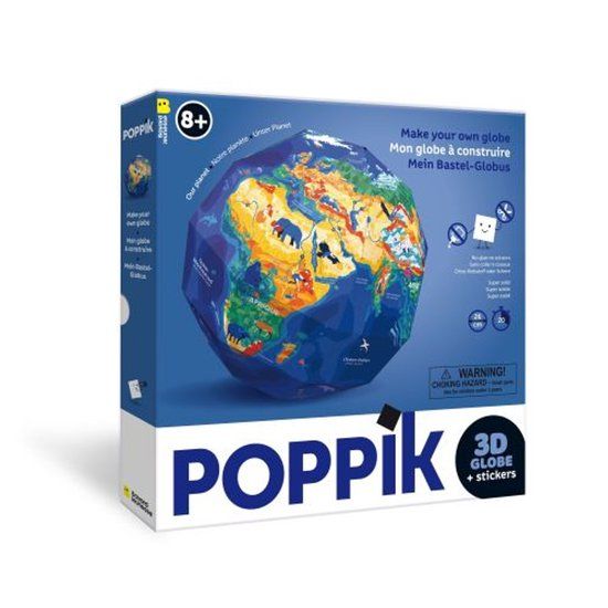 Poppik De aarde - 3D wereldbol inclusief stickers