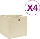 vidaXL Opbergboxen - Set van 4 - Crèmekleurig